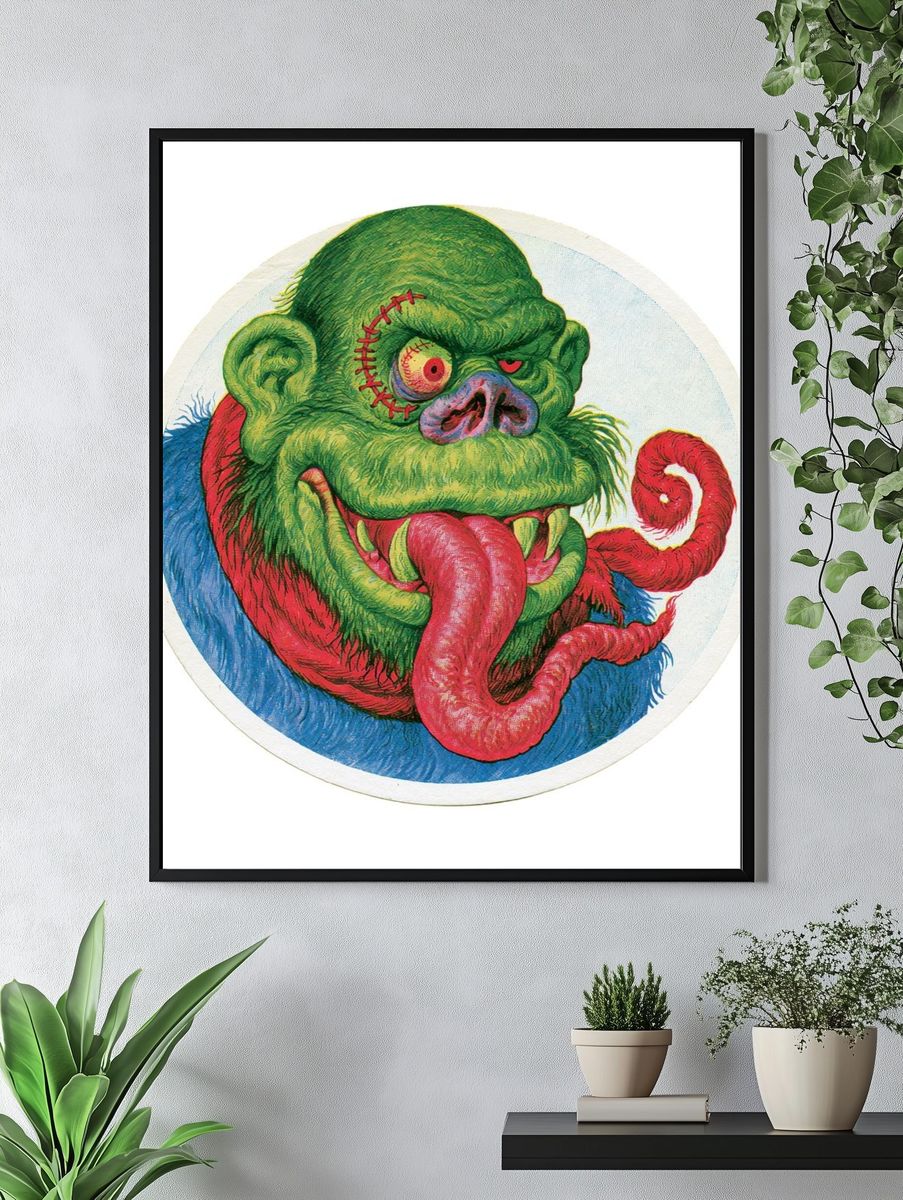 Monster Head Illustration Poster. — room view 4