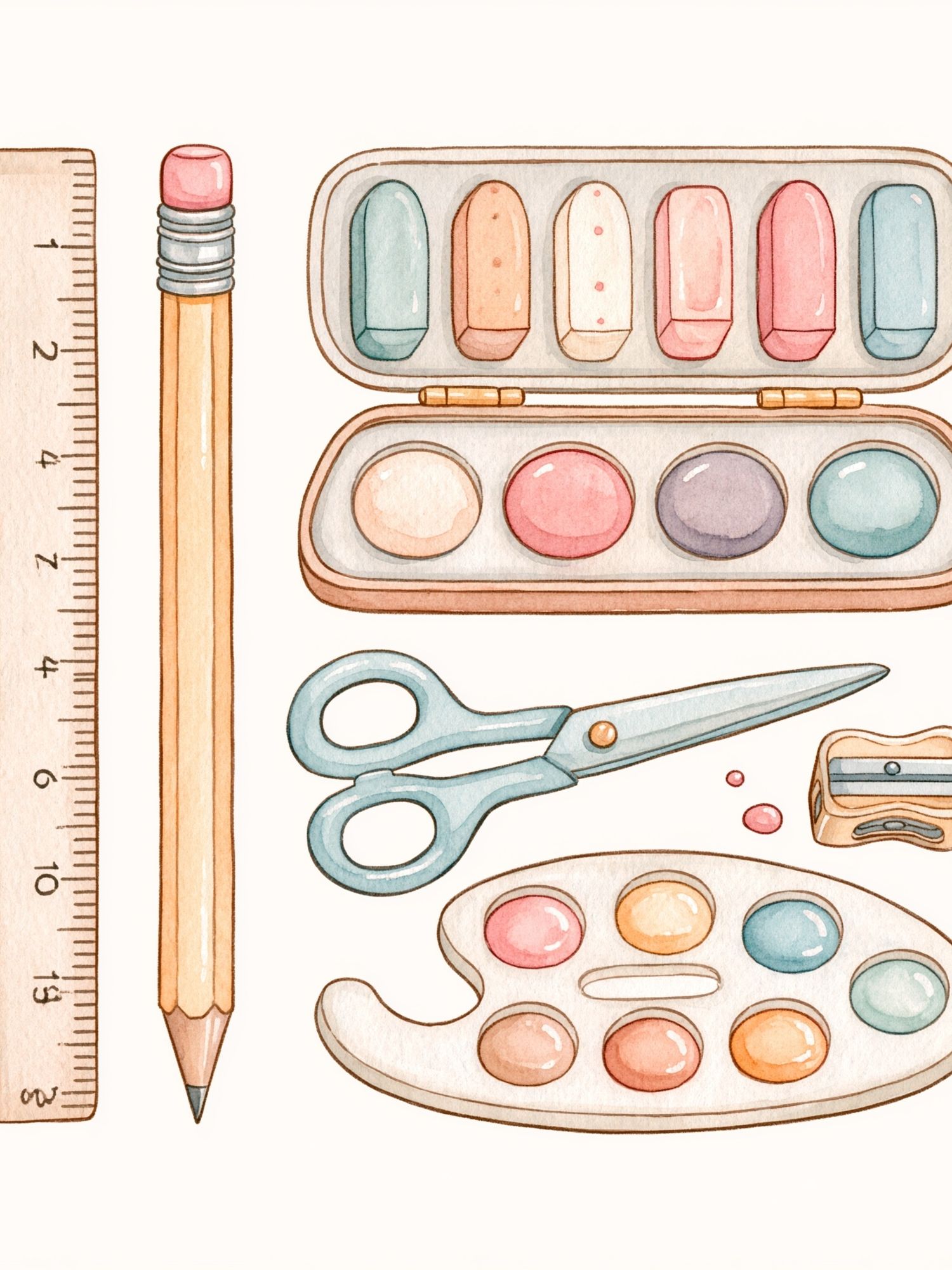 Pastel Art Supplies Illustration Poster. poster — illustration art