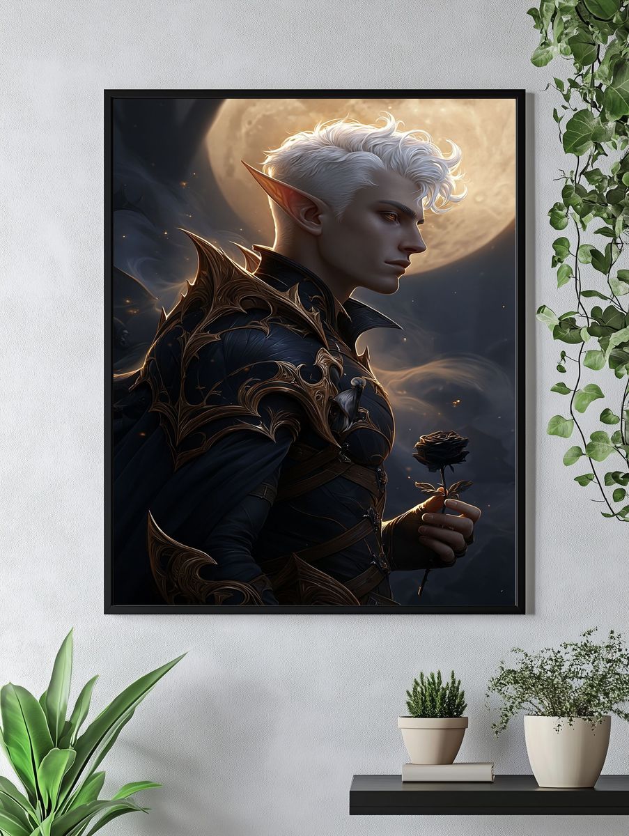 Moonlit Elf Portrait Print. — room view 4