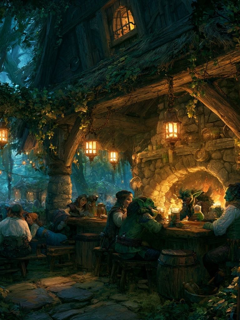 Enchanted Forest Tavern Illustration Poster. poster — illustration art