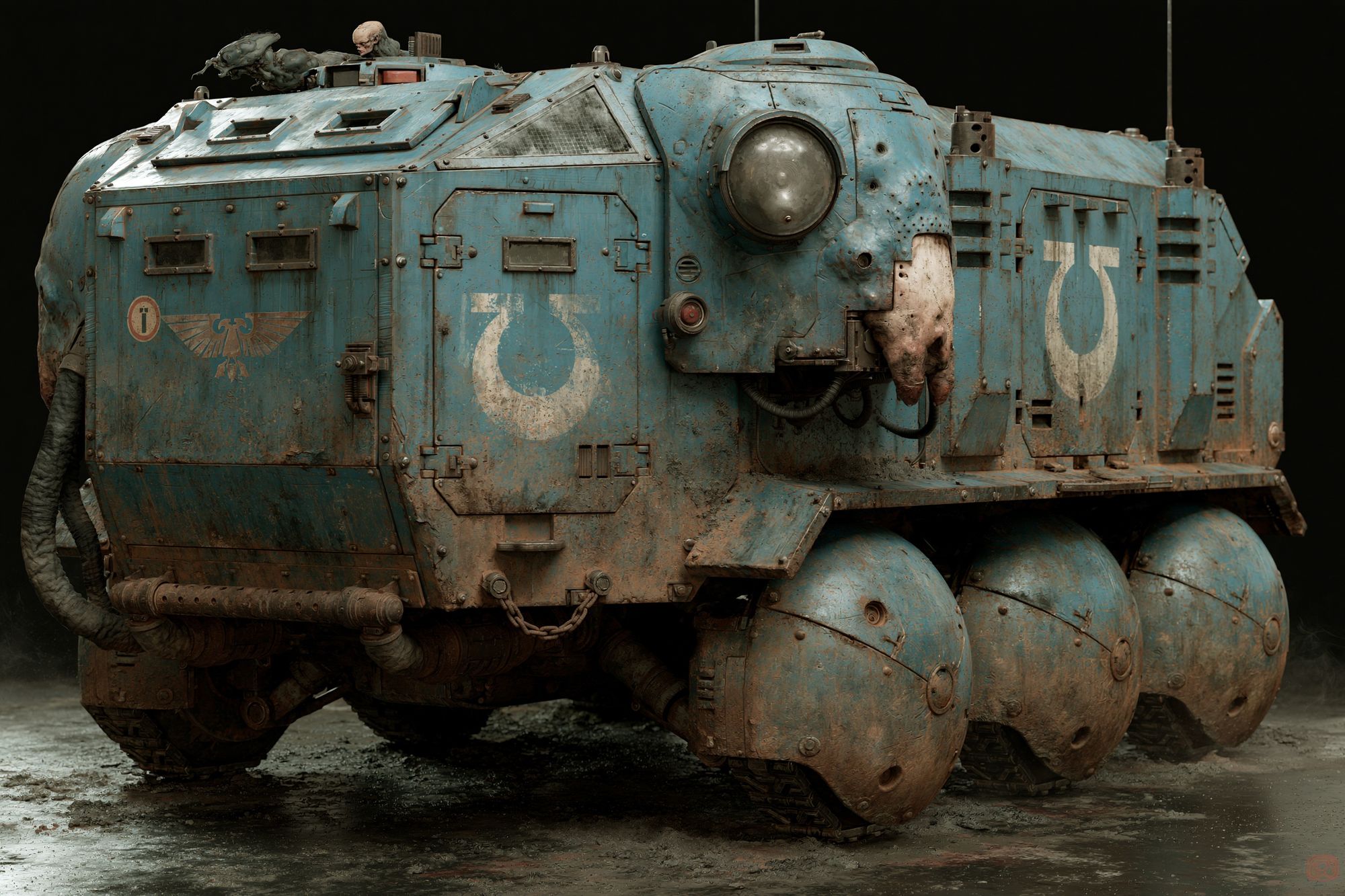 Rusty Sci-Fi Armored Vehicle Poster. poster — illustration art