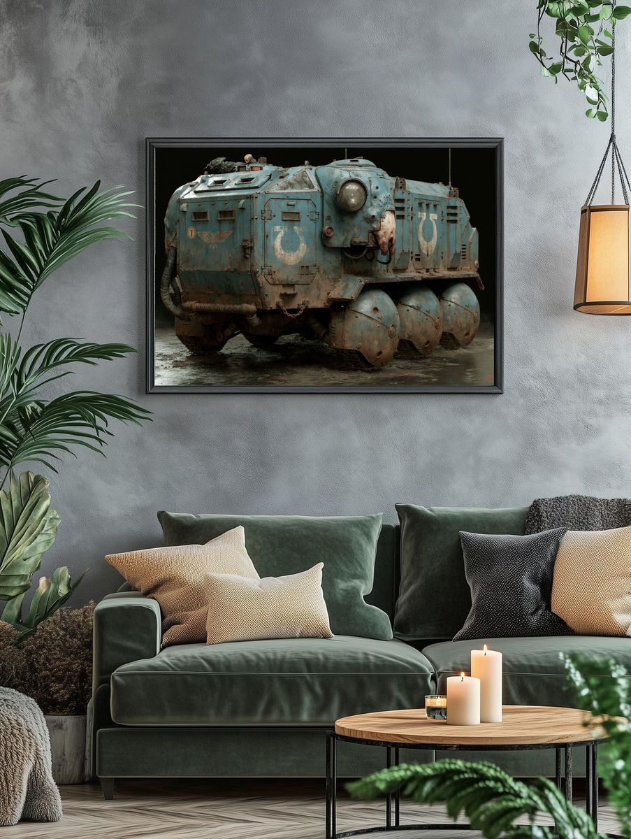 Rusty Sci-Fi Armored Vehicle Poster. — room view 4