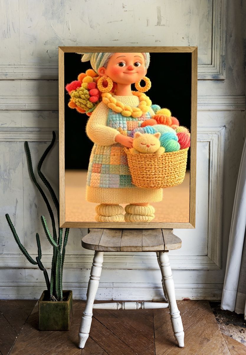 Pom-Pom Girl Illustration Poster. — room view 1