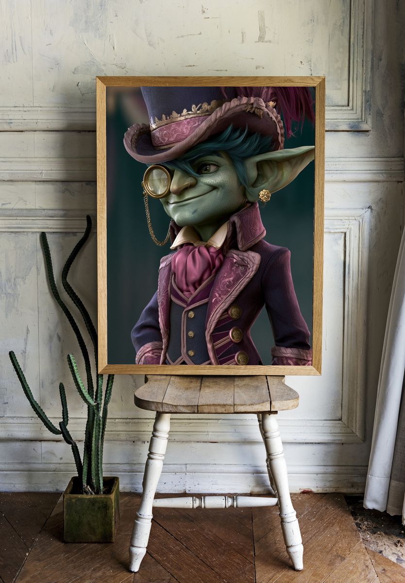 Goblin Gentleman Illustration Poster. room preview