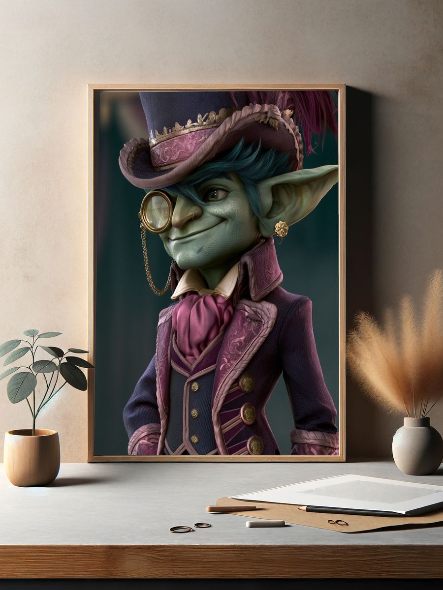 Goblin Gentleman Illustration Poster. — room view 2