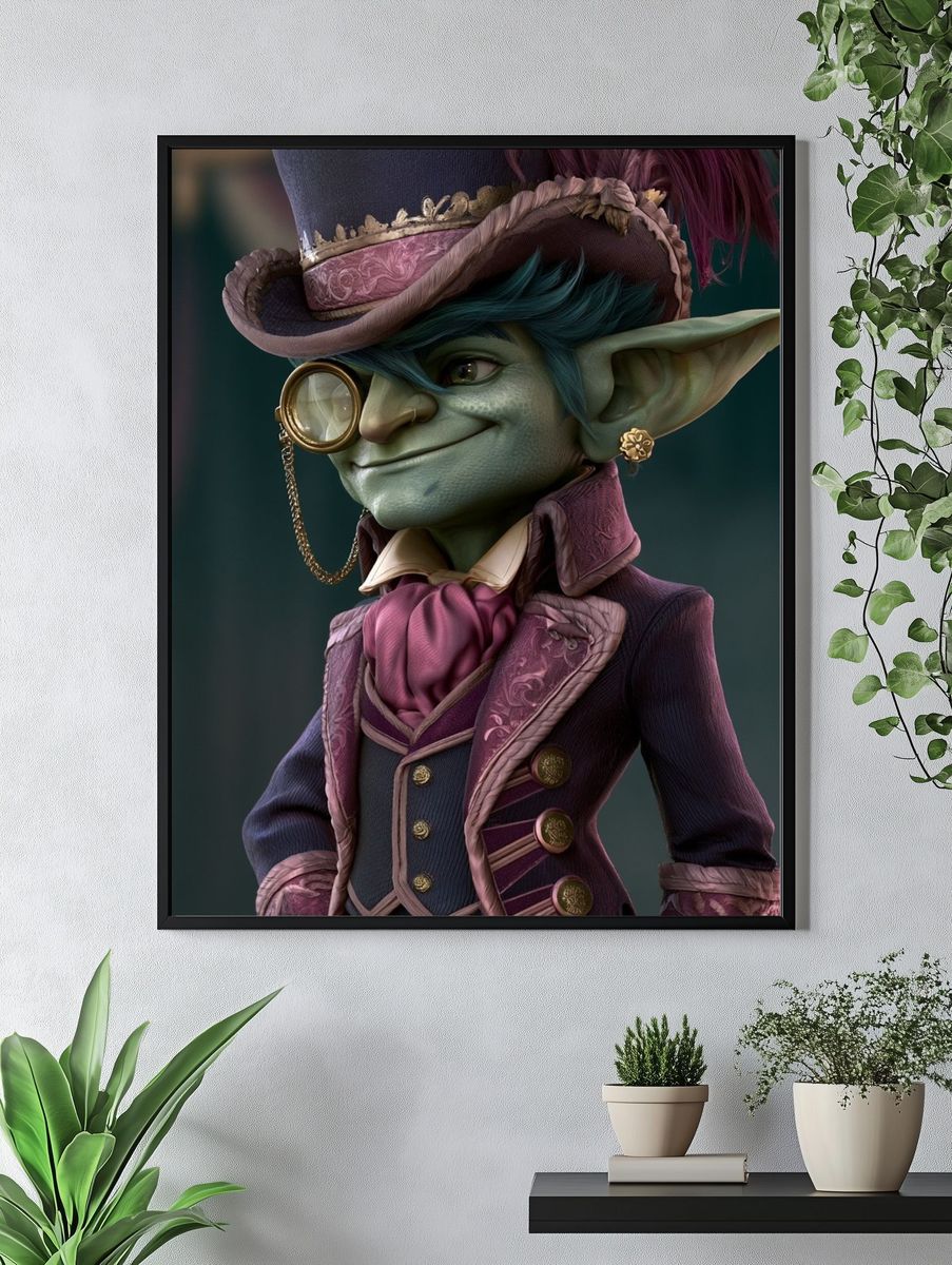 Goblin Gentleman Illustration Poster. — room view 4
