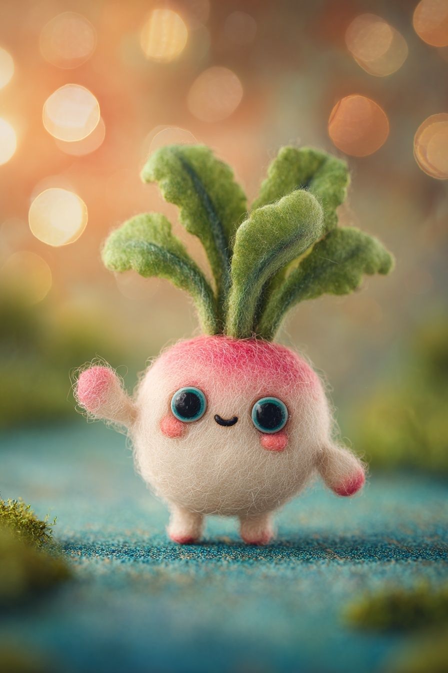 Cute Felt Turnip Illustration Poster. poster — illustration art