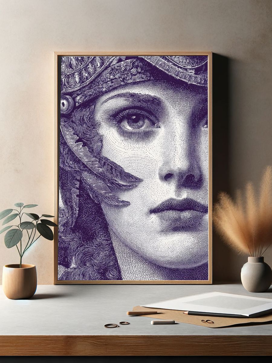 Classical Portrait Etching Poster. — room view 2