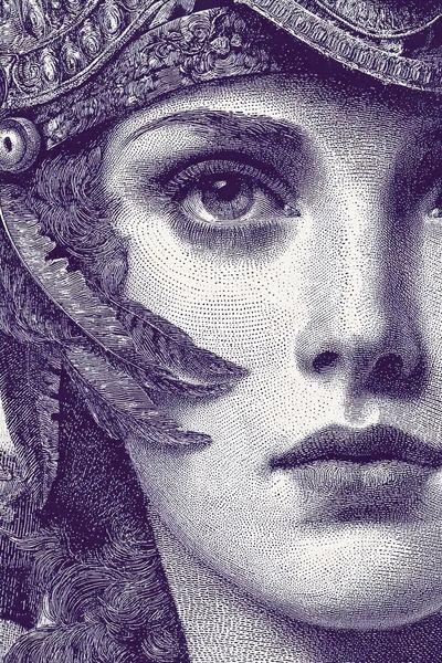 Classical Portrait Etching Poster. poster