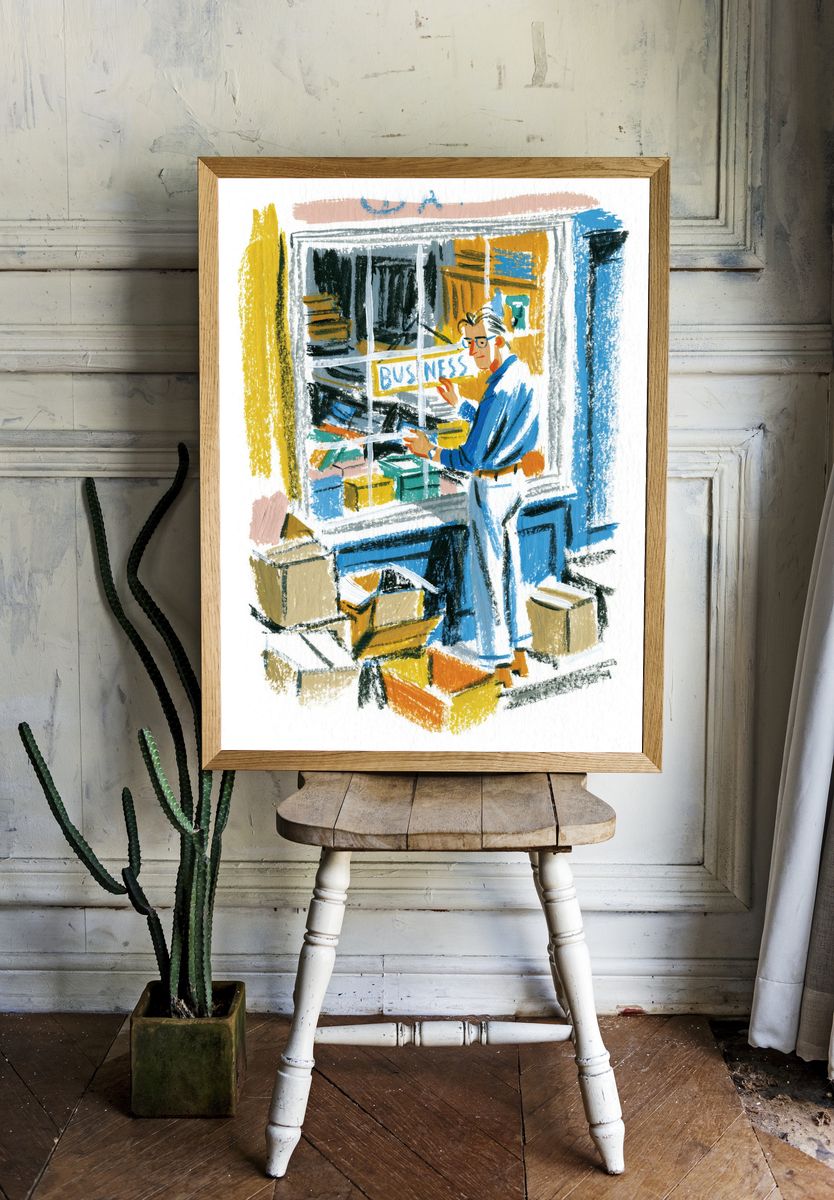 Bookshop Window Illustration Poster. room preview