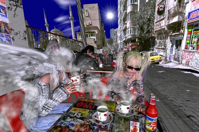 Surreal Street Cafe Poster. poster