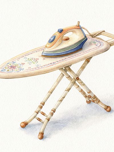 Vintage Ironing Board Watercolor Poster. poster