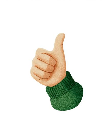 Thumbs Up Hand Illustration Poster.