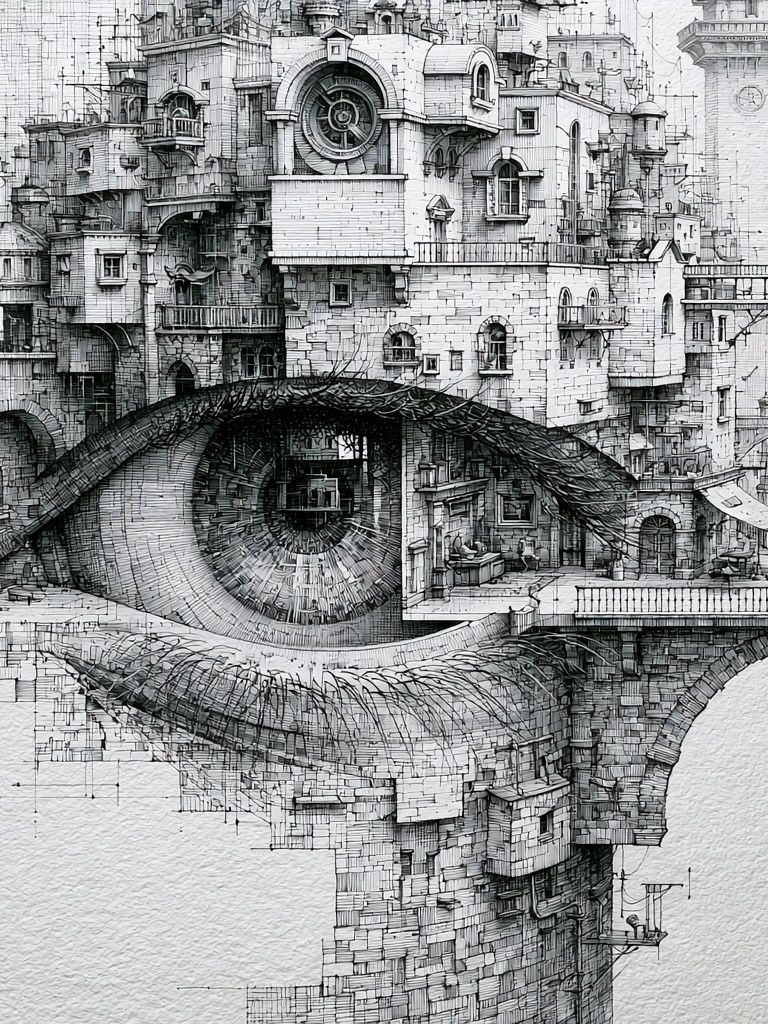 Surreal City Eye Illustration Poster. poster — illustration art