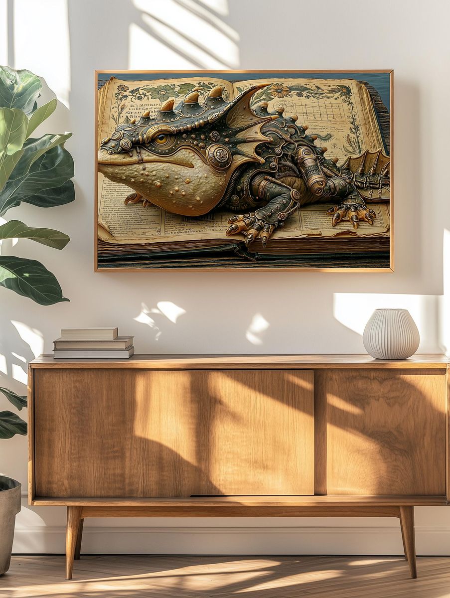 Steampunk Dragon Book Poster. — room view 3
