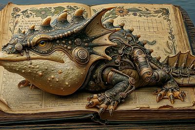 Steampunk Dragon Book Poster.