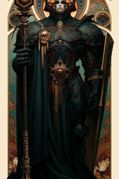Dark Fantasy Warlord Illustration Poster. poster