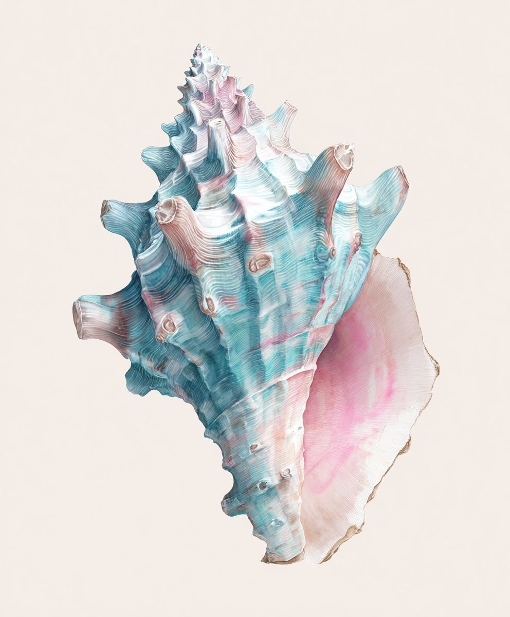 Pastel Seashell Illustration Poster. poster detail