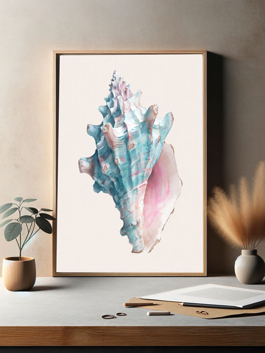 Pastel Seashell Illustration Poster. — room view 2