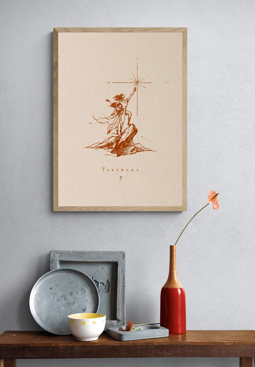 Stormy Lighthouse Coast Print. — room view 3