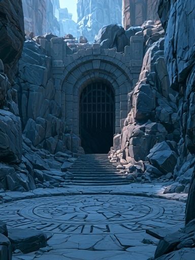 Ancient Stone Gate Fantasy Print. poster detail