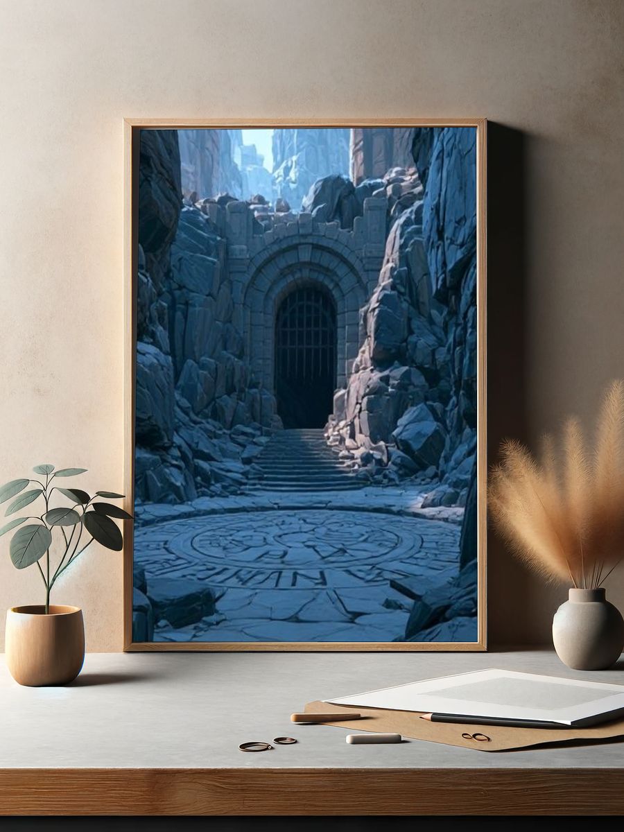Ancient Stone Gate Fantasy Print. — room view 2