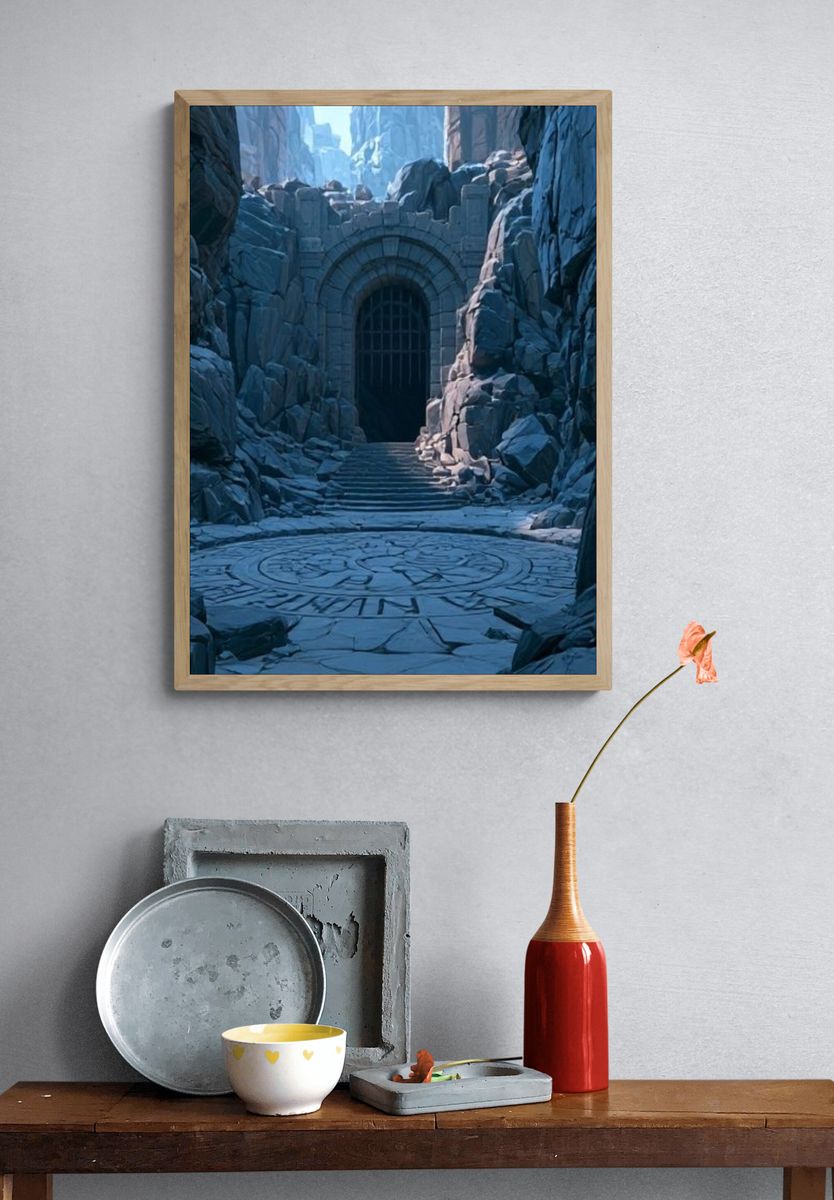 Ancient Stone Gate Fantasy Print. — room view 3
