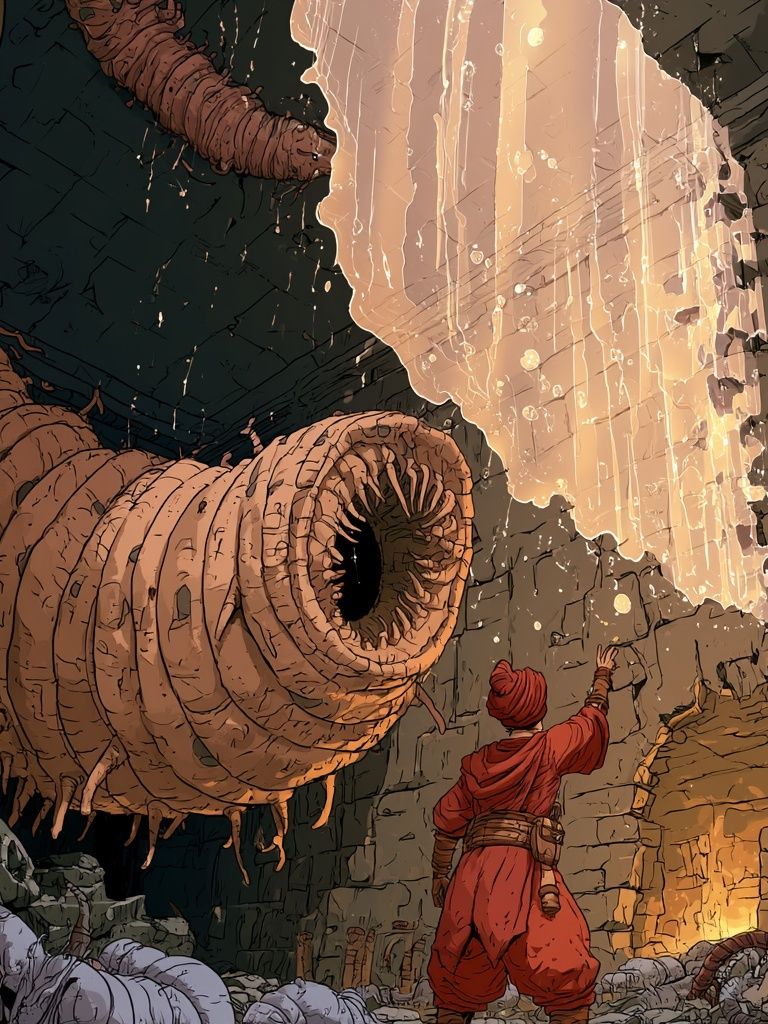 Fantasy Cave Explorer Illustration Poster. poster — illustration art