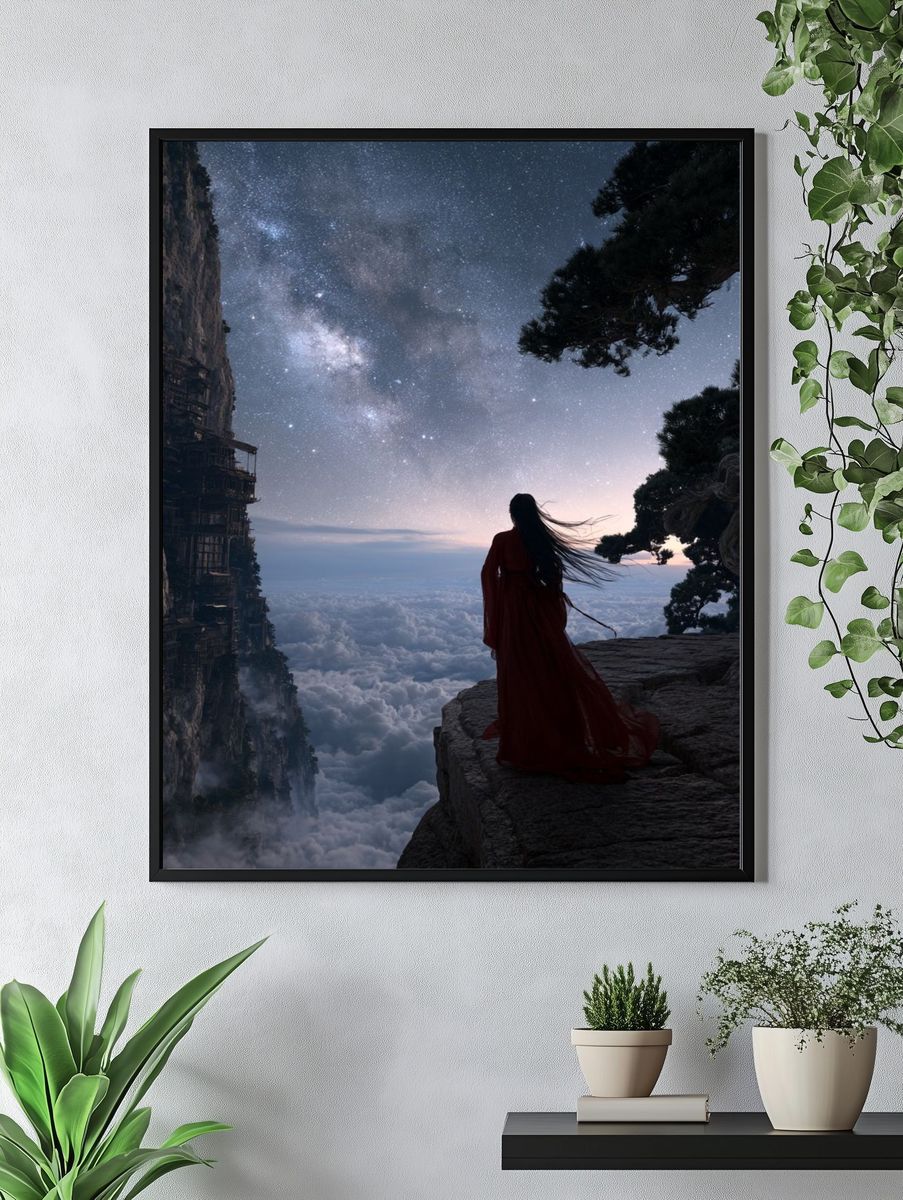 Celestial Cliff Wanderer Print. — room view 4
