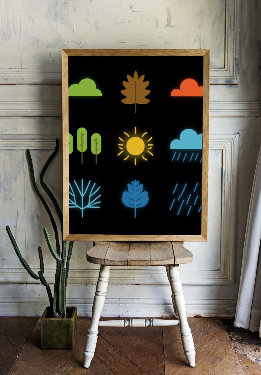 Seasonal Nature Icons Poster. room preview