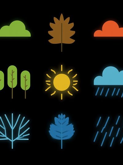 Seasonal Nature Icons Poster.