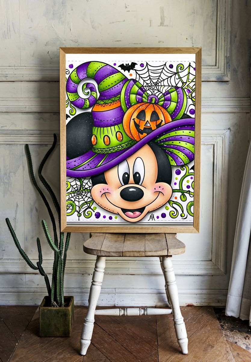Mickey Halloween Illustration Poster. — room view 1