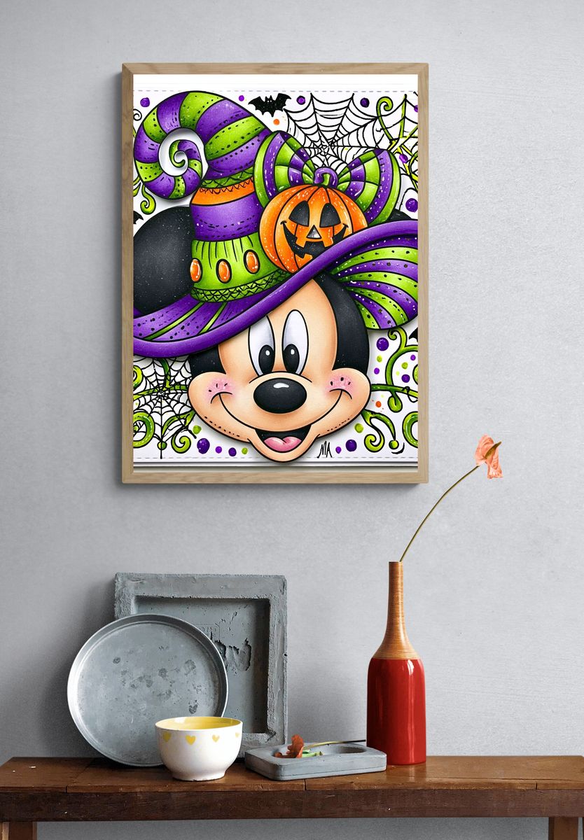 Mickey Halloween Illustration Poster. — room view 3