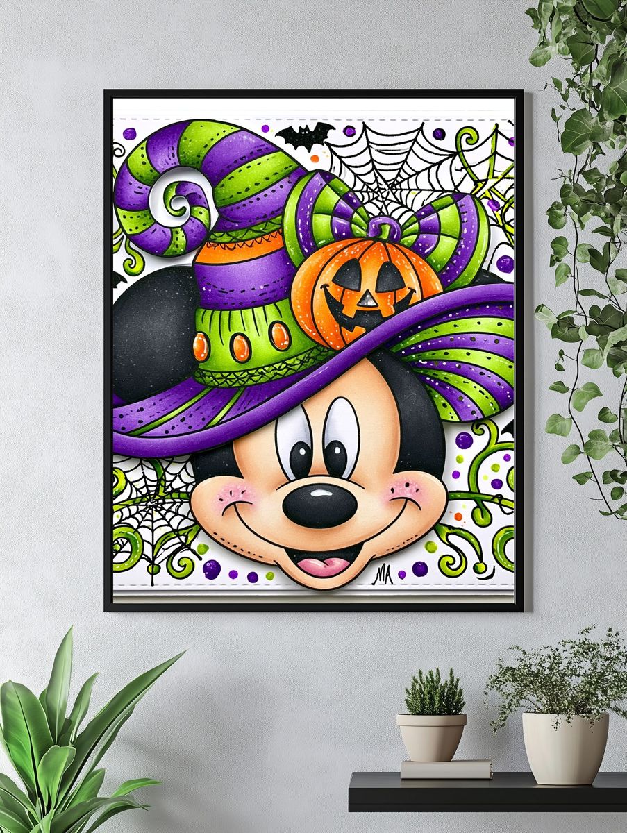 Mickey Halloween Illustration Poster. — room view 4