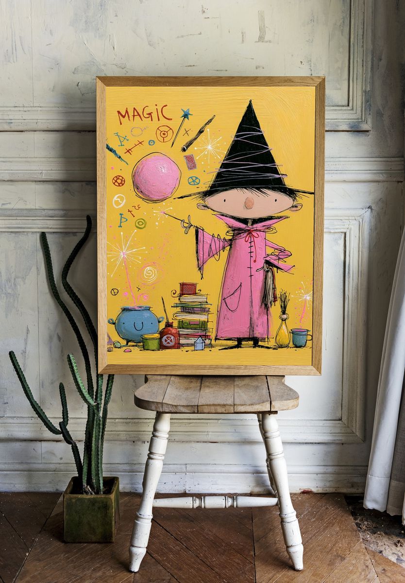 Magic Witch Illustration Poster. — room view 1