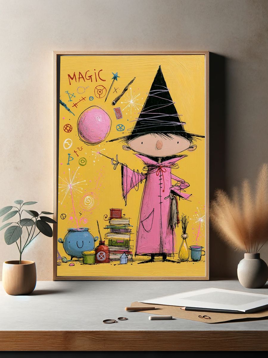 Magic Witch Illustration Poster. — room view 2