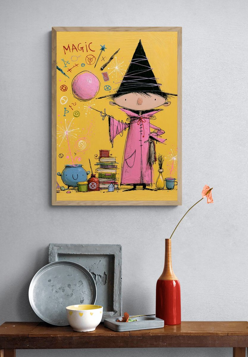 Magic Witch Illustration Poster. — room view 3