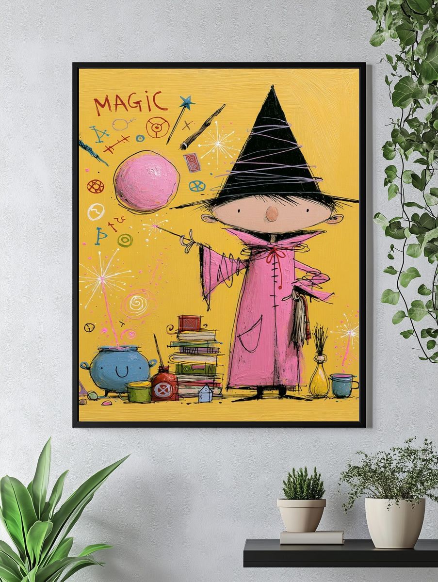 Magic Witch Illustration Poster. — room view 4
