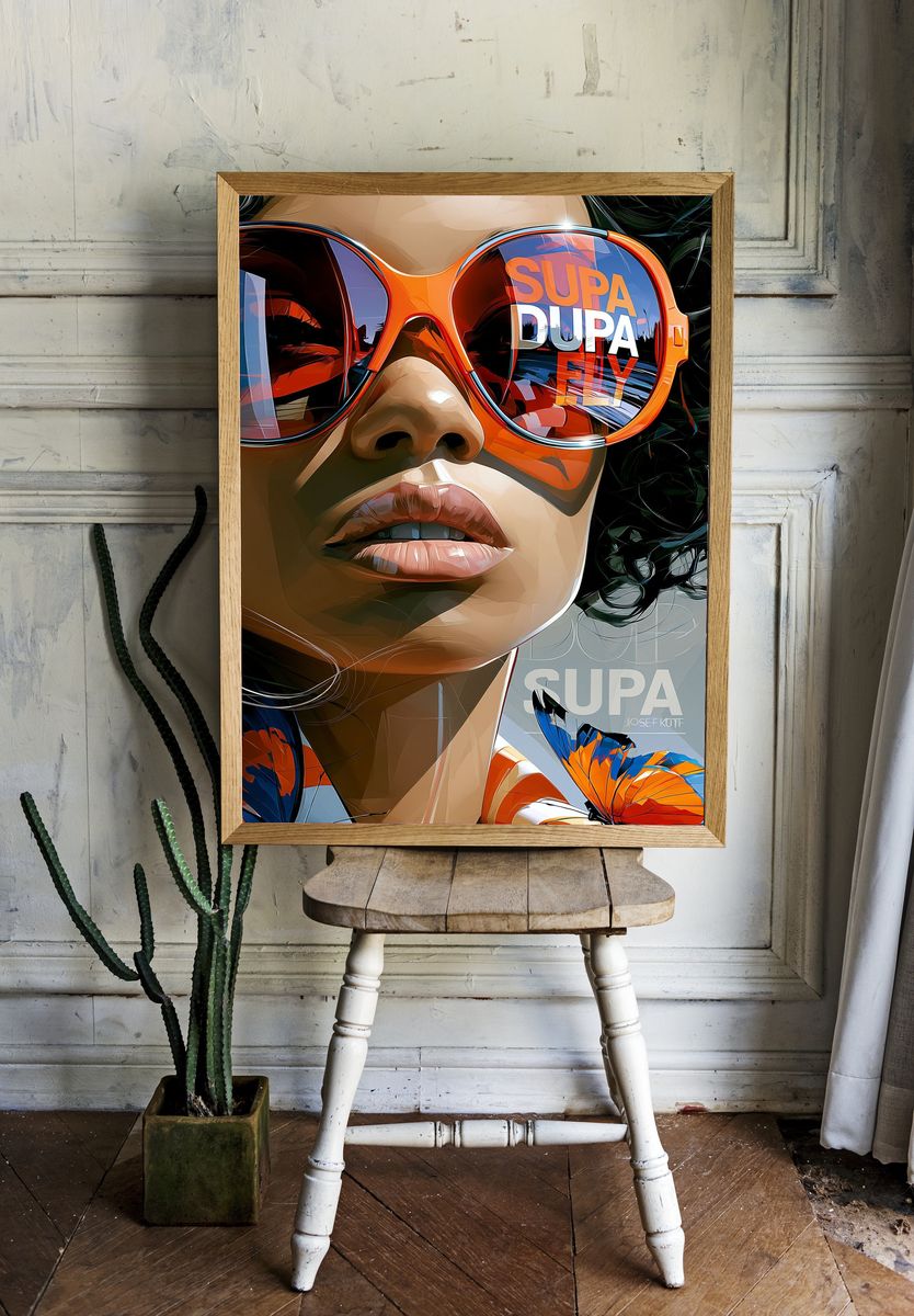 Supa Dupa Fly Pop Art Print. room preview