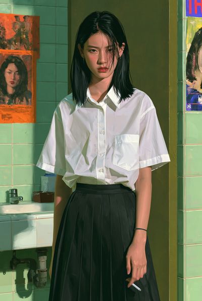 Moody Portrait Illustration Poster.