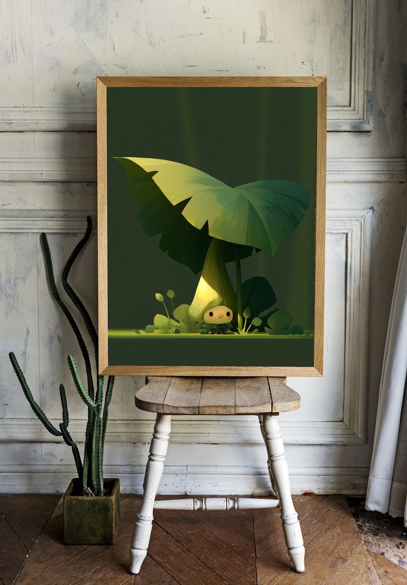Forest Sprite Illustration Poster. — room view 1
