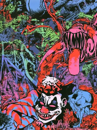 Psychedelic Horror Collage Print.