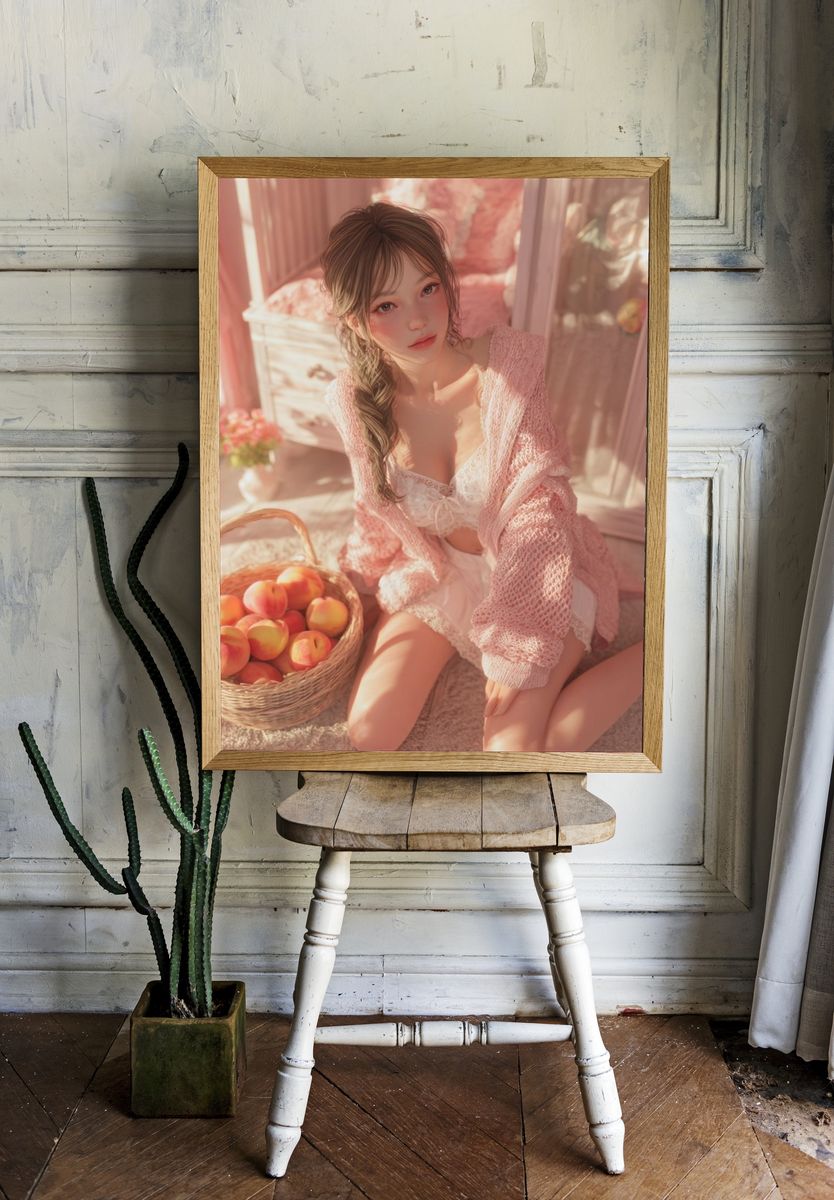 Soft Pink Portrait Print. room preview