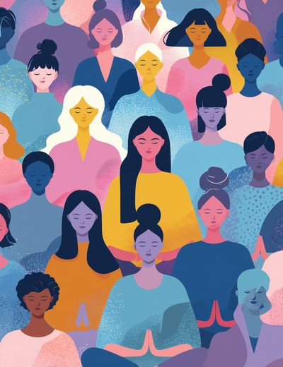 Meditation Women Illustration Poster.