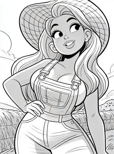 Smiling Girl in Sun Hat Illustration Poster. poster — illustration art