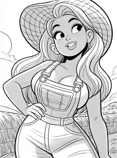 Smiling Girl in Sun Hat Illustration Poster. poster