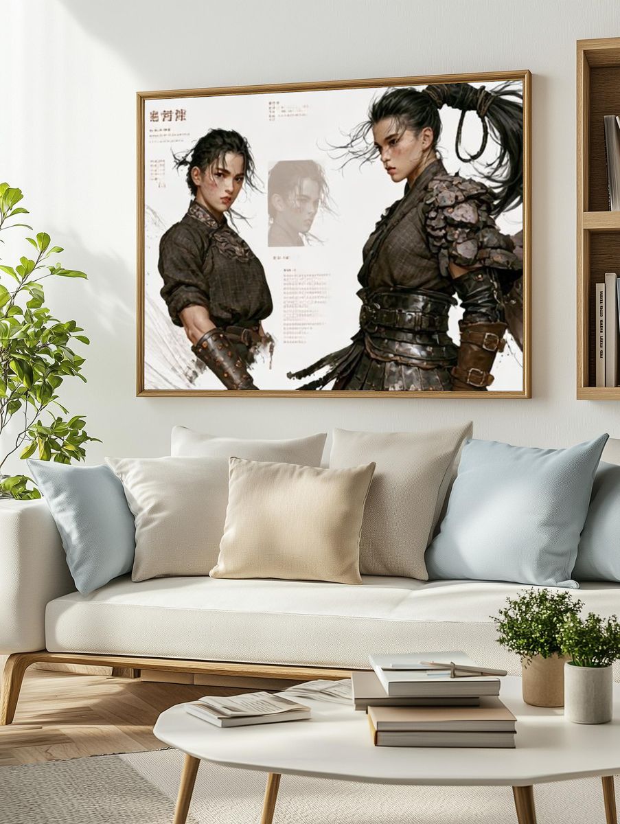 Warrior Portrait Illustration Print. — room view 2