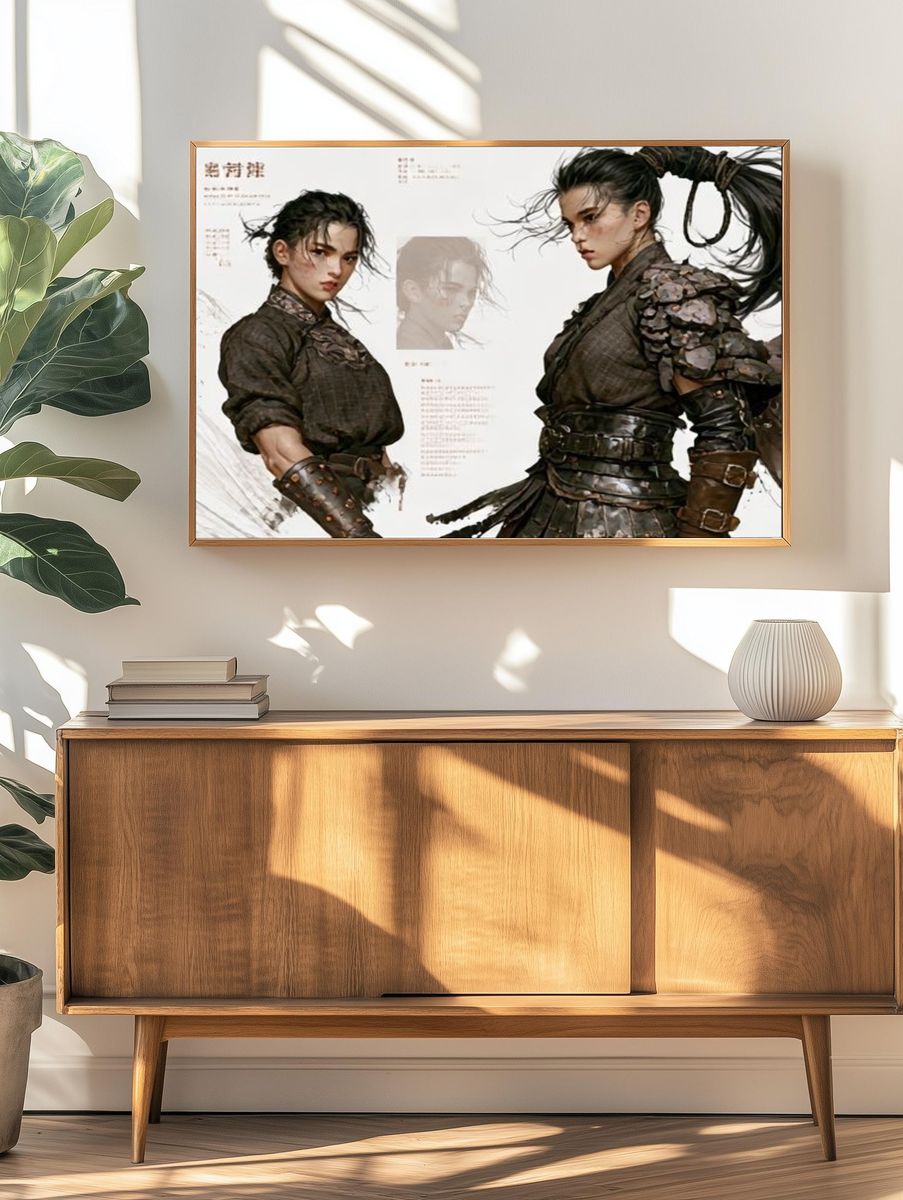 Warrior Portrait Illustration Print. — room view 3