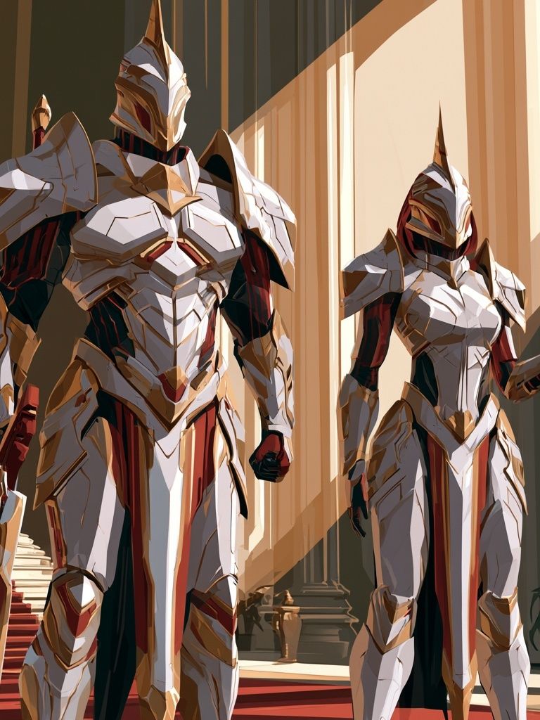 Armored Knights Digital Art Poster. poster detail