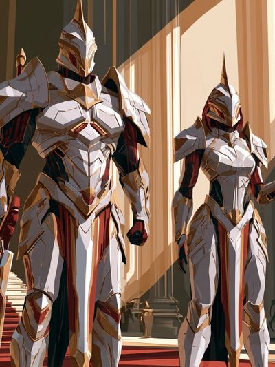 Armored Knights Digital Art Poster.